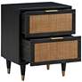 7_TOV Sierra 22" Wide Noir Black Acacia Wood 2-Drawer Nightstand more views