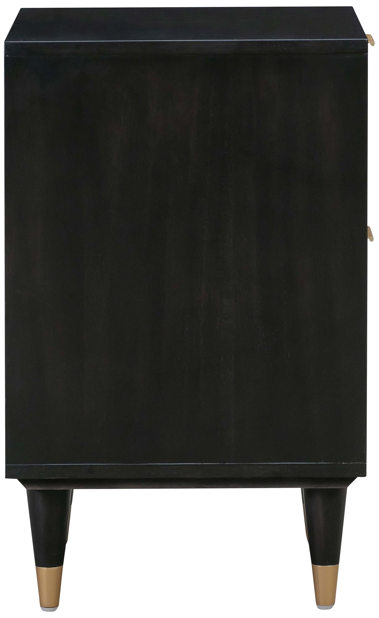 TOV Sierra 22" Wide Noir Black Acacia Wood 2-Drawer Nightstand