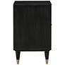 TOV Sierra 22" Wide Noir Black Acacia Wood 2-Drawer Nightstand
