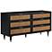 TOV Sierra 60" Wide Noir Acacia Wood and Iron 6-Drawer Dresser