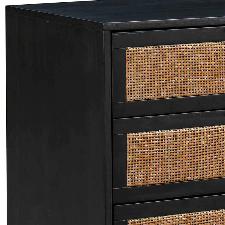 Image 3 TOV Sierra 60" Wide Noir Acacia Wood and Iron 6-Drawer Dresser more views