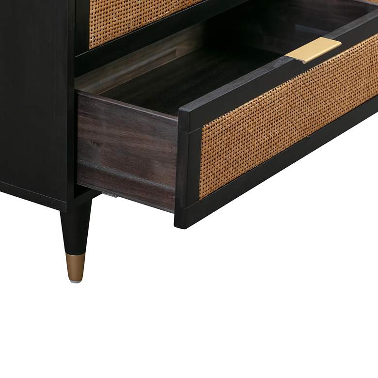 Image 6 TOV Sierra 60" Wide Noir Acacia Wood and Iron 6-Drawer Dresser more views