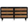 7_TOV Sierra 60" Wide Noir Acacia Wood and Iron 6-Drawer Dresser more views
