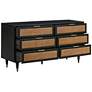 TOV Sierra 60" Wide Noir Acacia Wood and Iron 6-Drawer Dresser