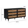 TOV Sierra 60" Wide Noir Acacia Wood and Iron 6-Drawer Dresser
