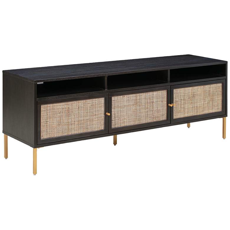 Image 1 TOV Sierra 65" Wide Matte Noir 3-Door Modern Media Console