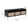 TOV Sierra 65" Wide Matte Noir 3-Door Modern Media Console