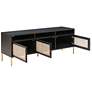 TOV Sierra 65" Wide Matte Noir 3-Door Modern Media Console