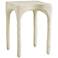 TOV Skully 15" Wide Cream Textured Fiber Stone Square Side Table
