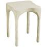 4_TOV Skully 15" Wide Cream Textured Fiber Stone Square Side Table more views