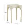 5_TOV Skully 15" Wide Cream Textured Fiber Stone Square Side Table more views