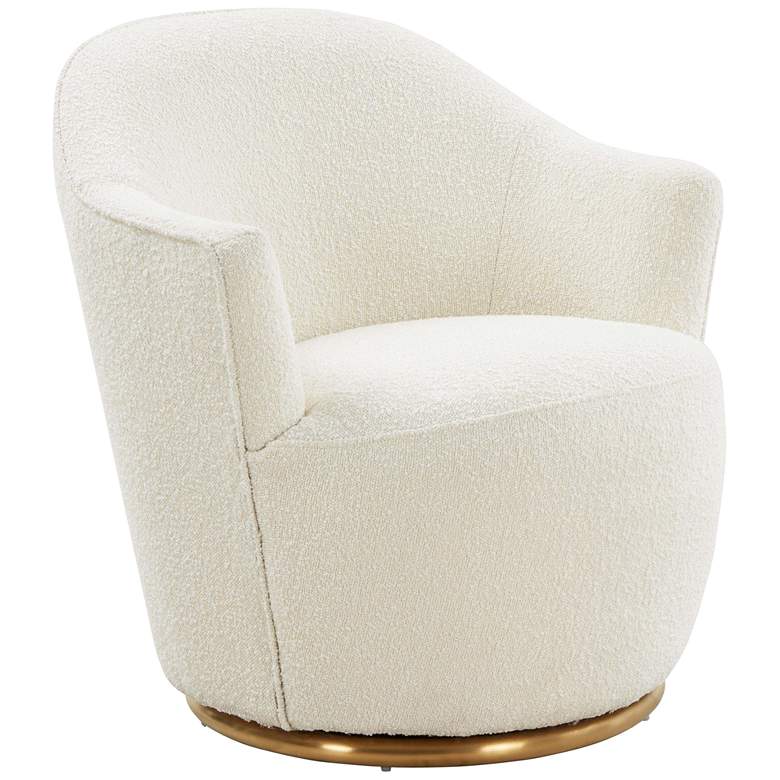 Image 2 TOV Skyla 28 3/4" Wide Modern Luxe Cream Boucle Swivel Chair