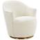 TOV Skyla 28 3/4" Wide Modern Luxe Cream Boucle Swivel Chair