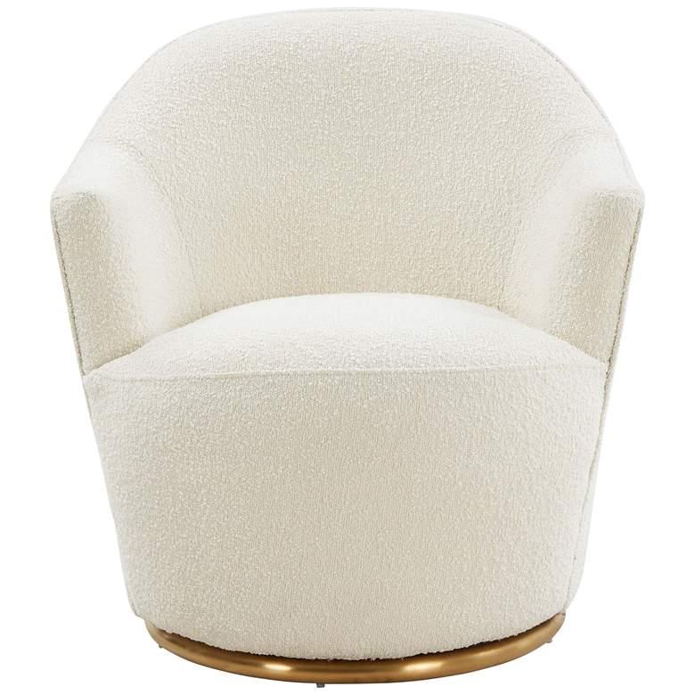 Image 6 TOV Skyla 28 3/4" Wide Modern Luxe Cream Boucle Swivel Chair more views