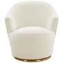 6_TOV Skyla 28 3/4" Wide Modern Luxe Cream Boucle Swivel Chair more views