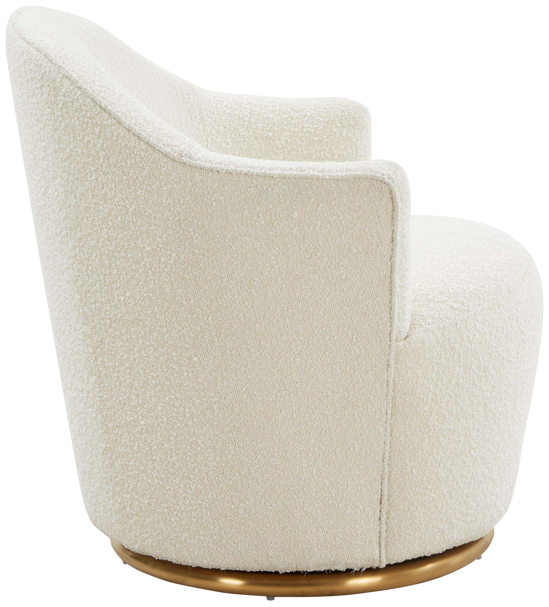 TOV Skyla 28 3/4" Wide Modern Luxe Cream Boucle Swivel Chair in scene