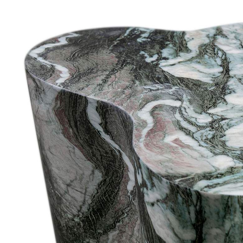 Image 3 TOV Slab 18" Wide Modern Gray Blush Faux Marble Side Table more views