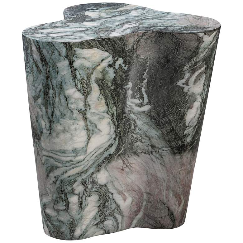 Image 5 TOV Slab 18" Wide Modern Gray Blush Faux Marble Side Table more views