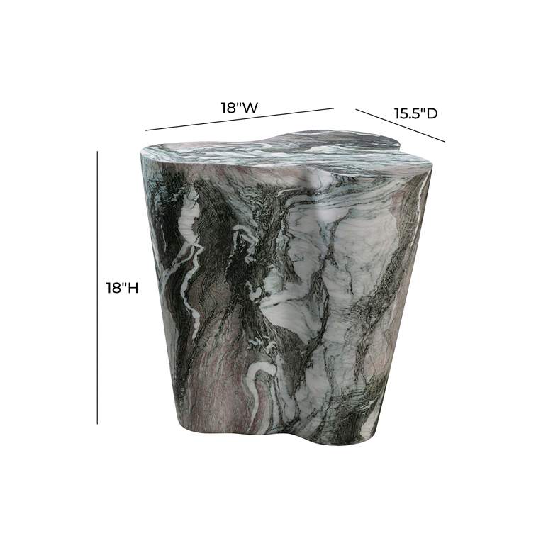 Image 6 TOV Slab 18" Wide Modern Gray Blush Faux Marble Side Table more views