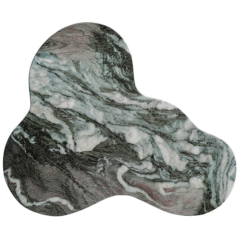 Image 2 TOV Slab 22" Wide Modern Gray Blush Faux Marble Side Table more views