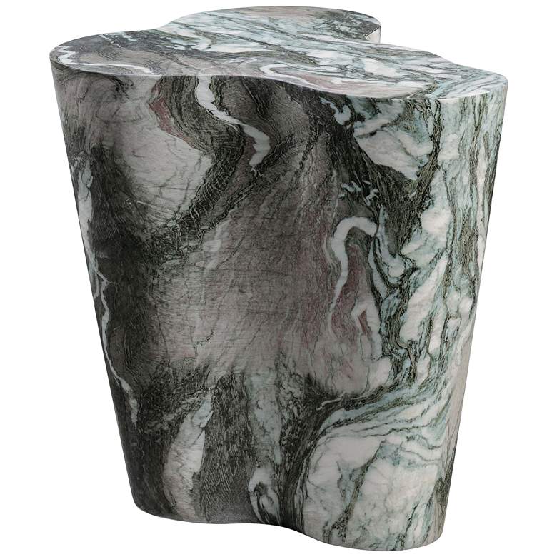Image 4 TOV Slab 22" Wide Modern Gray Blush Faux Marble Side Table more views