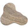2_TOV Slab 22" Wide Modern Natural Travertine Side Table more views