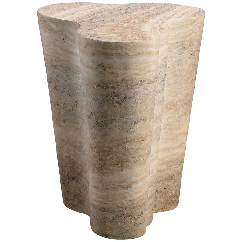 Image 5 TOV Slab 22" Wide Modern Natural Travertine Side Table more views