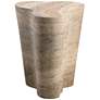 5_TOV Slab 22" Wide Modern Natural Travertine Side Table more views