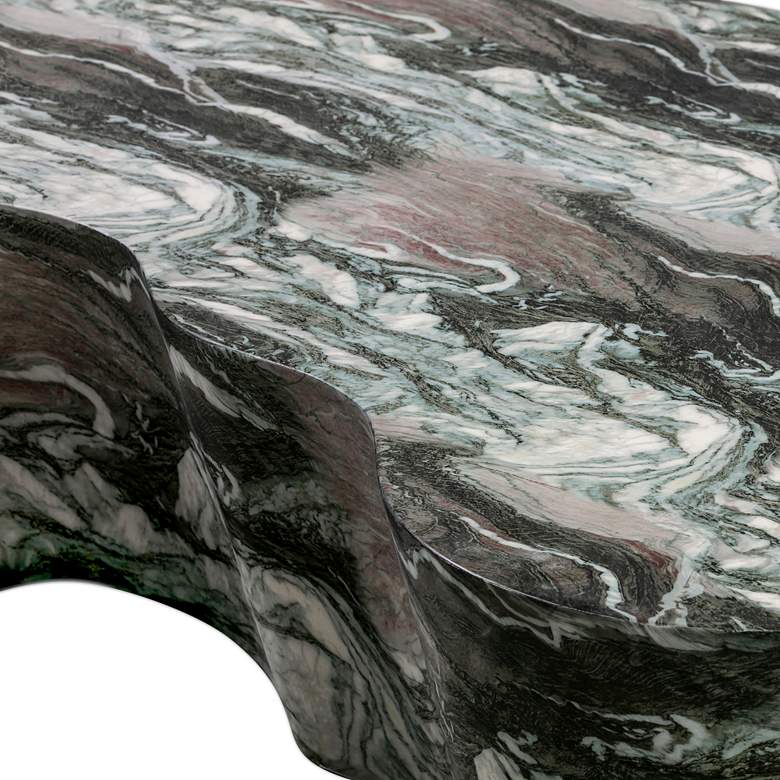 Image 4 TOV Slab 59 1/2" Wide Gray Blush Faux Marble Concrete Coffee Table more views