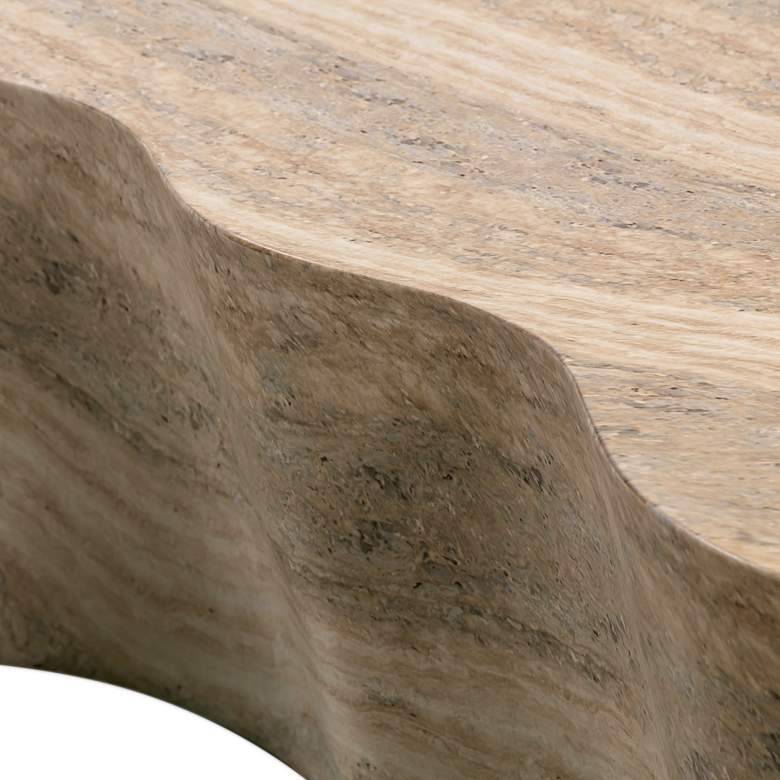 Image 4 TOV Slab 59 1/2" Wide Modern Natural Travertine Coffee Table more views