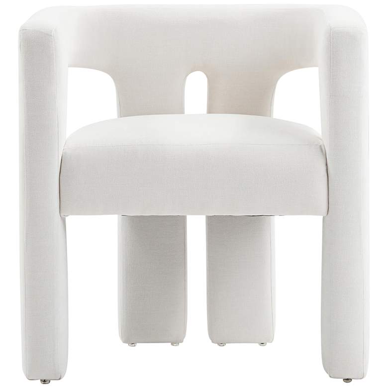 Image 3 TOV Sloane 24 1/2" Wide Modern Bone White Upcycled Fabric Accent Chair