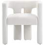 3_TOV Sloane 24 1/2" Wide Modern Bone White Upcycled Fabric Accent Chair