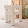 2_TOV Sloane 24 1/2" Wide Modern Bone White Upcycled Fabric Accent Chair