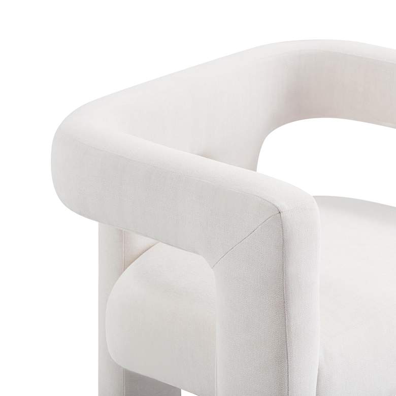 Image 4 TOV Sloane 24 1/2" Wide Modern Bone White Upcycled Fabric Accent Chair more views
