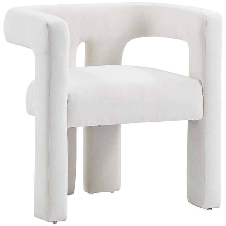 Image 5 TOV Sloane 24 1/2" Wide Modern Bone White Upcycled Fabric Accent Chair more views