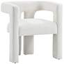 5_TOV Sloane 24 1/2" Wide Modern Bone White Upcycled Fabric Accent Chair more views