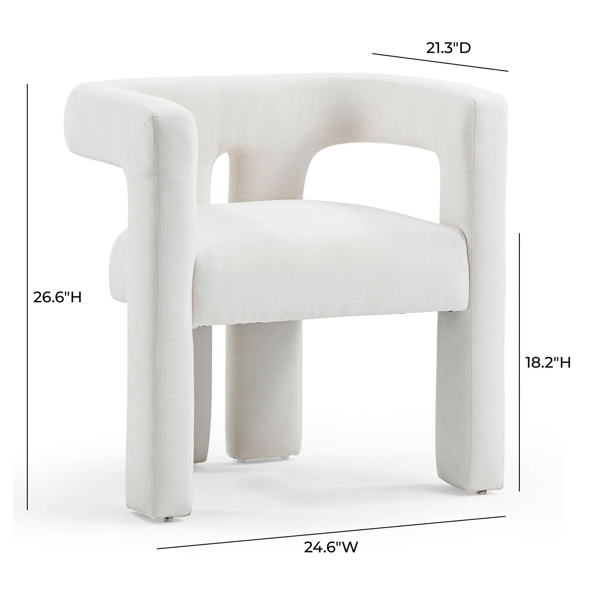 TOV Sloane 24 1/2" Wide Modern Bone White Upcycled Fabric Accent Chair in scene