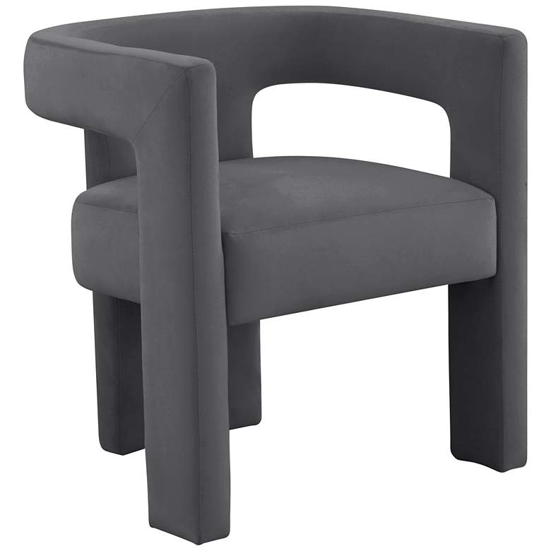 Image 3 TOV Sloane 24 1/2 Wide Dark Gray Velvet Sculpture Modern Accent Chair
