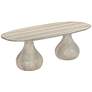 2_TOV Smooch 86 1/2" Wide Faux Travertine Concrete Oval Dining Table
