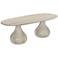 TOV Smooch 86 1/2" Wide Faux Travertine Concrete Oval Dining Table