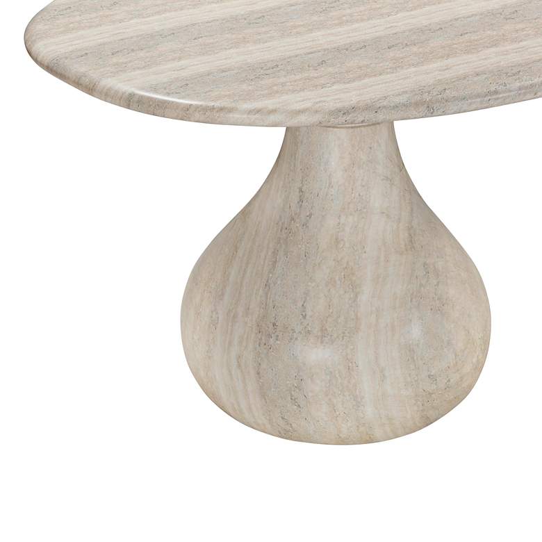 Image 3 TOV Smooch 86 1/2" Wide Faux Travertine Concrete Oval Dining Table more views