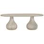 5_TOV Smooch 86 1/2" Wide Faux Travertine Concrete Oval Dining Table more views