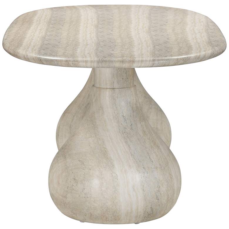 Image 6 TOV Smooch 86 1/2" Wide Faux Travertine Concrete Oval Dining Table more views