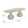 7_TOV Smooch 86 1/2" Wide Faux Travertine Concrete Oval Dining Table more views