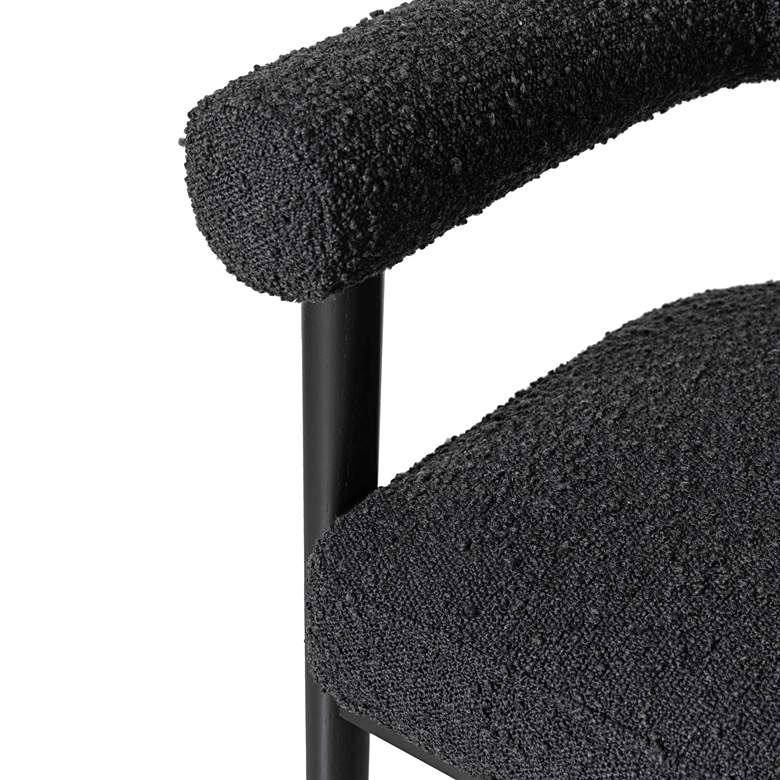 Image 2 TOV Spara 22 3/4" Wide Modern Black Boucle Fabric Counter Stool more views
