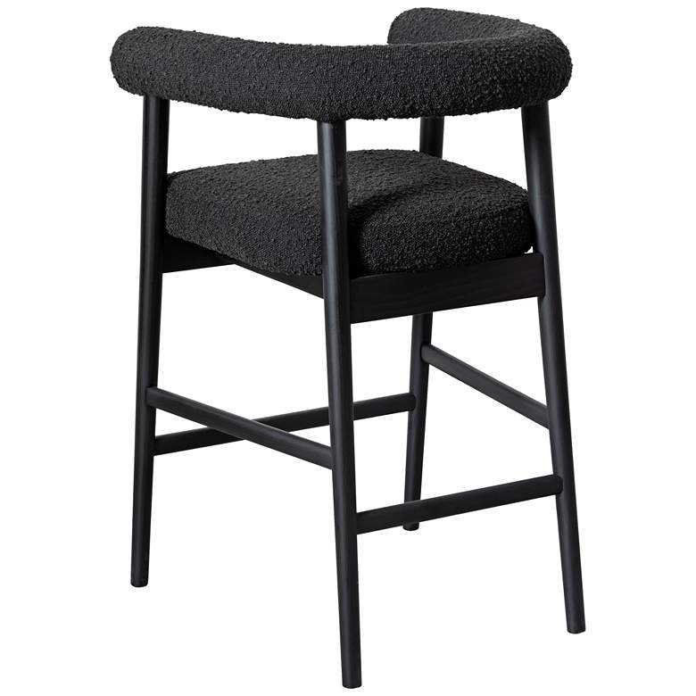 Image 4 TOV Spara 22 3/4" Wide Modern Black Boucle Fabric Counter Stool more views