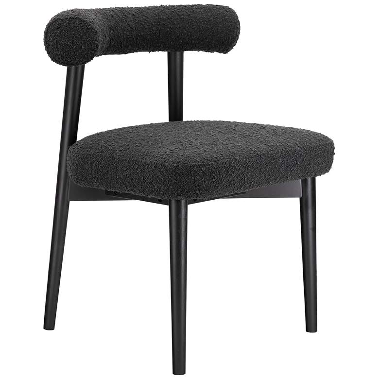 Image 1 TOV Spara 23" Wide Black Boucle Fabric Modern Side Chair