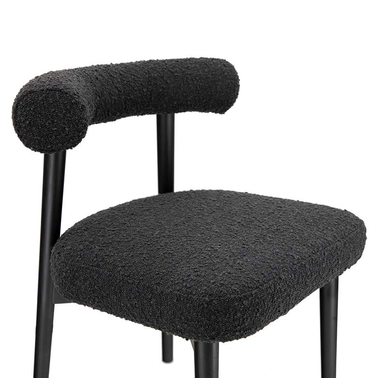 Image 2 TOV Spara 23" Wide Black Boucle Fabric Modern Side Chair more views