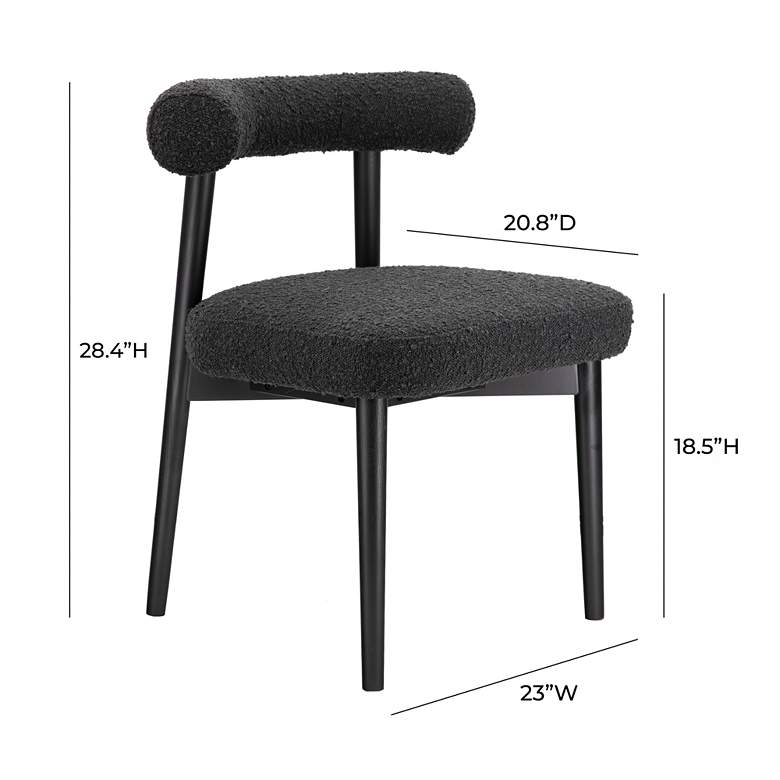Image 5 TOV Spara 23" Wide Black Boucle Fabric Modern Side Chair more views