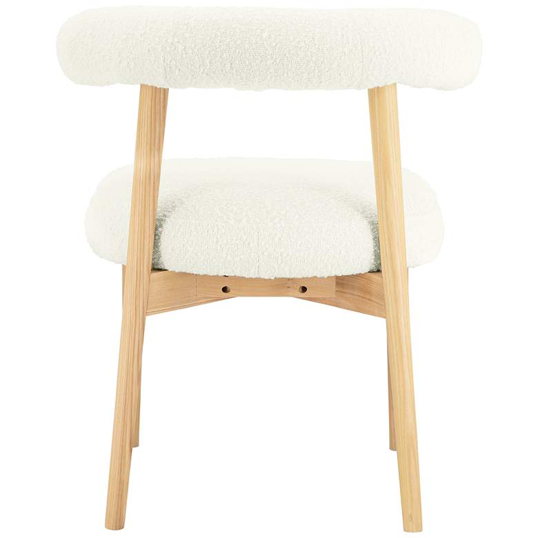Image 4 TOV Spara 23" Wide Cream Boucle and Wood Modern Dining Chair more views